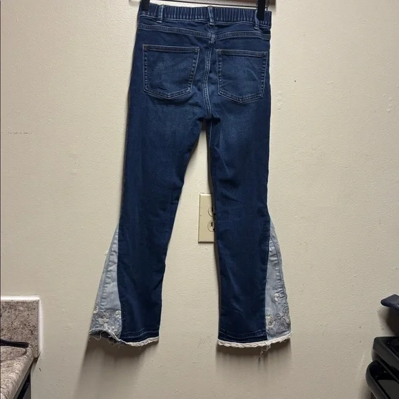 Crewcuts denim flare jeans floral stitch girls size 10 - Picture 3 of 4